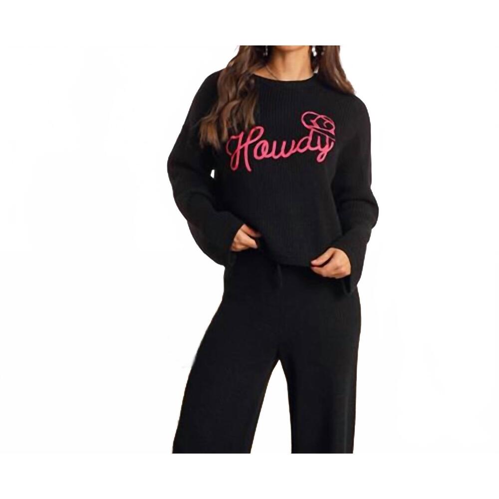 NEW PANHANDLE howdy crewneck sweater in black